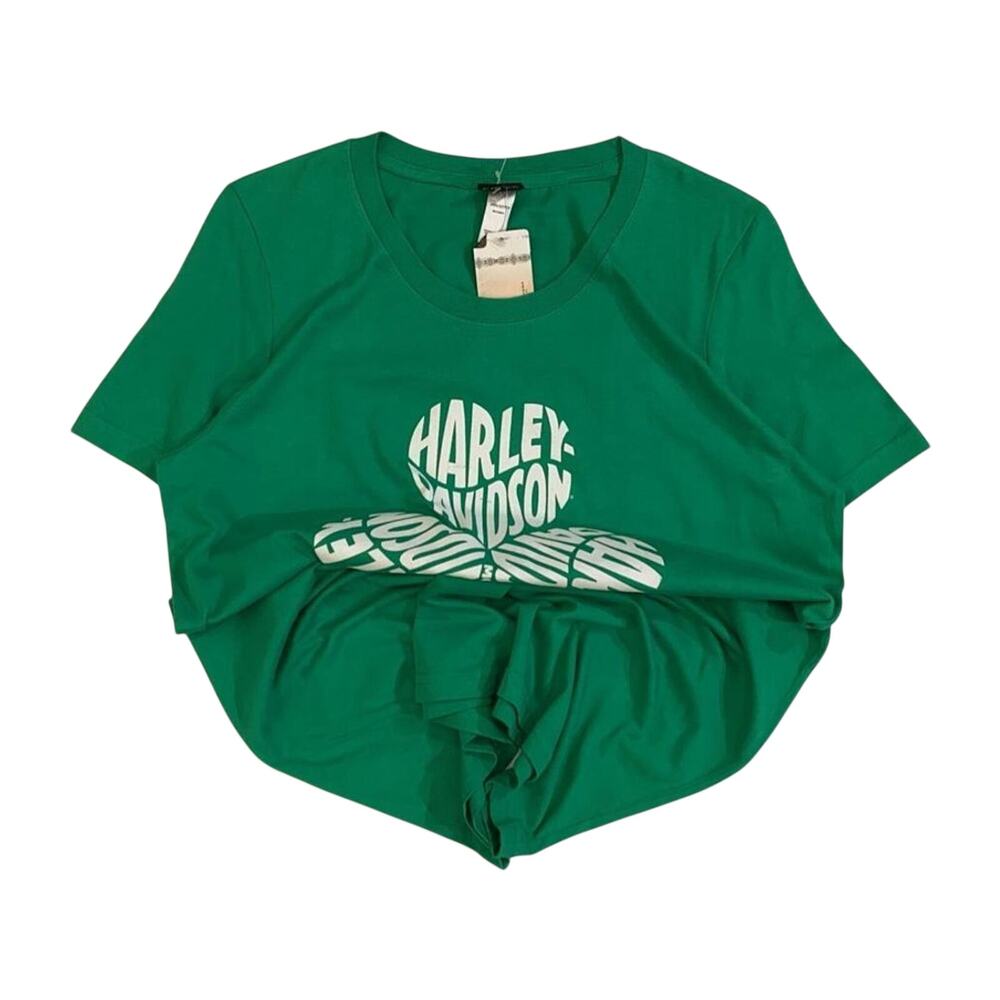 Harley Davidson Women's New with Tag Shamrock Short Sleeve T‎ Shirt Green XL